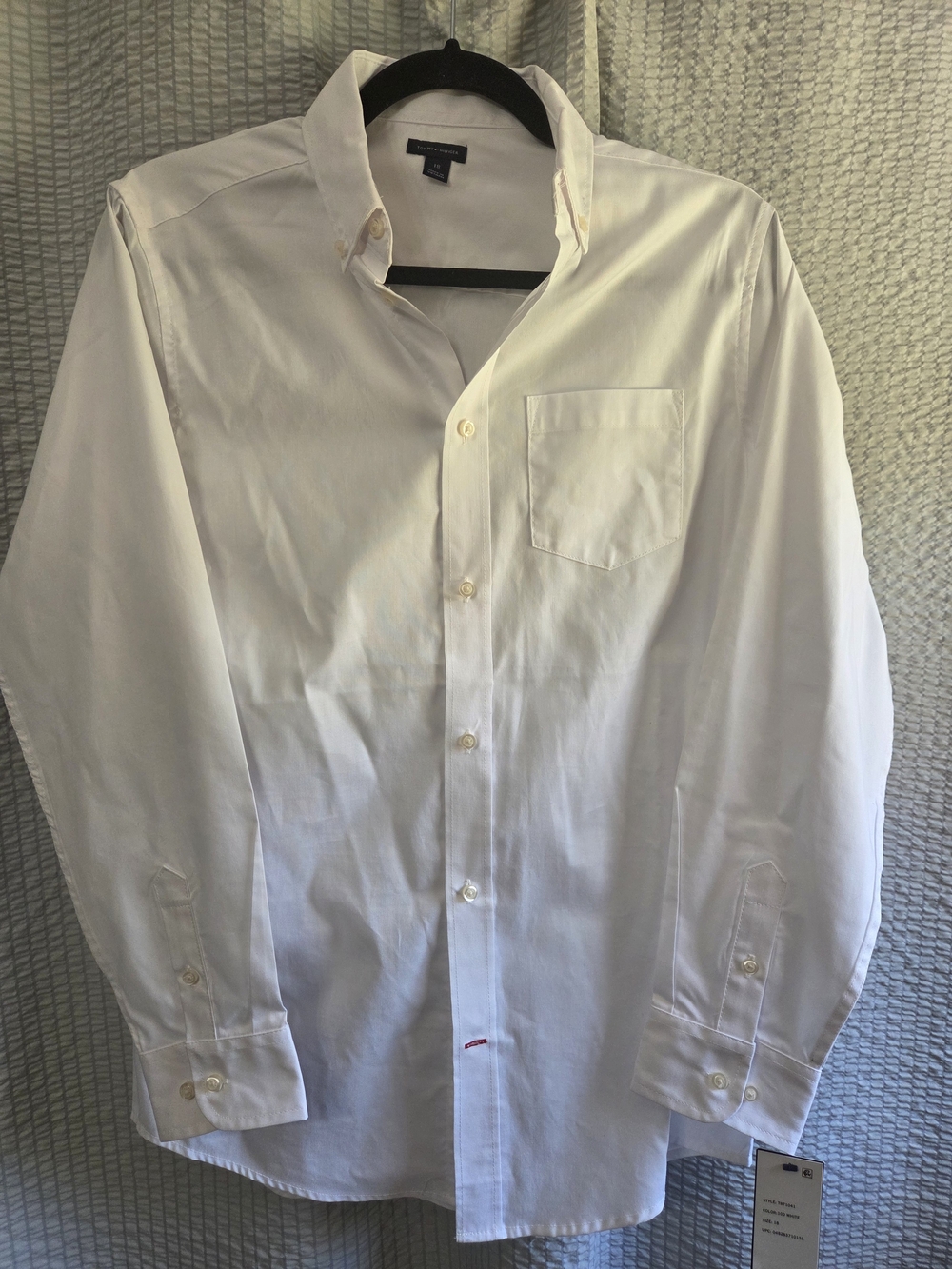 Youth White Dress Shirt with Chest Pocket - Classic Tailored Look
